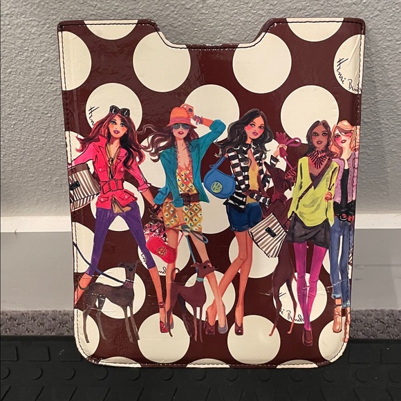 HENRI BENDEL Tablet/iPad Lined 8x10 Sleeve Case Bendel It Girls Polka Dots | GUC - Picture 14 of 16